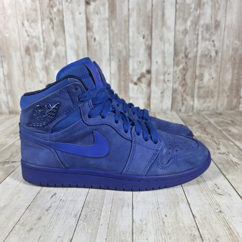 Air Jordan 1 Mid Blue Suede Athletic Basketball Sneakers‎ AH7389-400